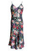 Shalom "Fishnet Floral" Bias Cut Silk Slip Dress